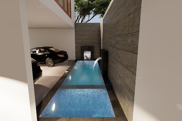 desain kolam renang indoor rumah pribadi