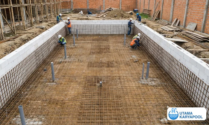 Beton Lantai Kerja Kolam Renang